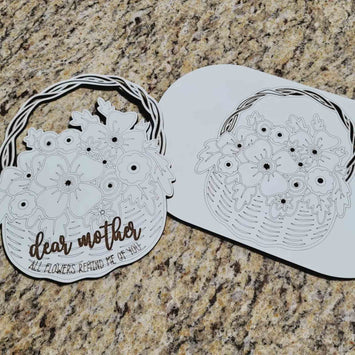 Small Flower Basket board, Flisat insert