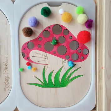 Small Mushroom Pom Poms Push Board (Flisat insert)