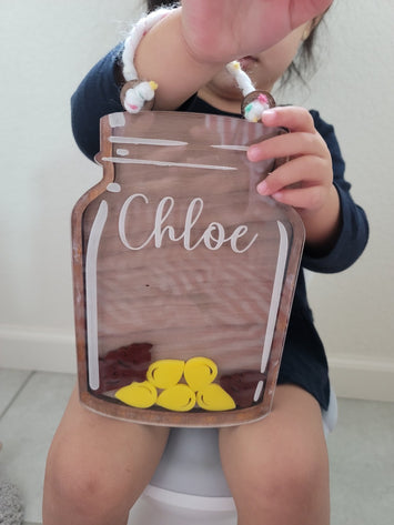 Potty Train Reward Jar with tokens