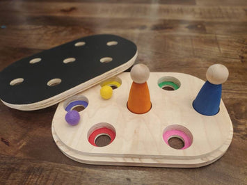 Small Lid 2-in-1 Color Sorter / Peg Doll Holder Lid