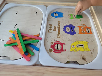 Feed the Party Monsters Color Sorting Lid with Colored Chips