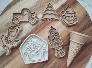 BUNDLE - 3D printed Holiday dough stamper set, Eco Cutters