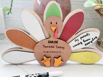 DYI Thankful TURKEY Shelf Sitter with custom name