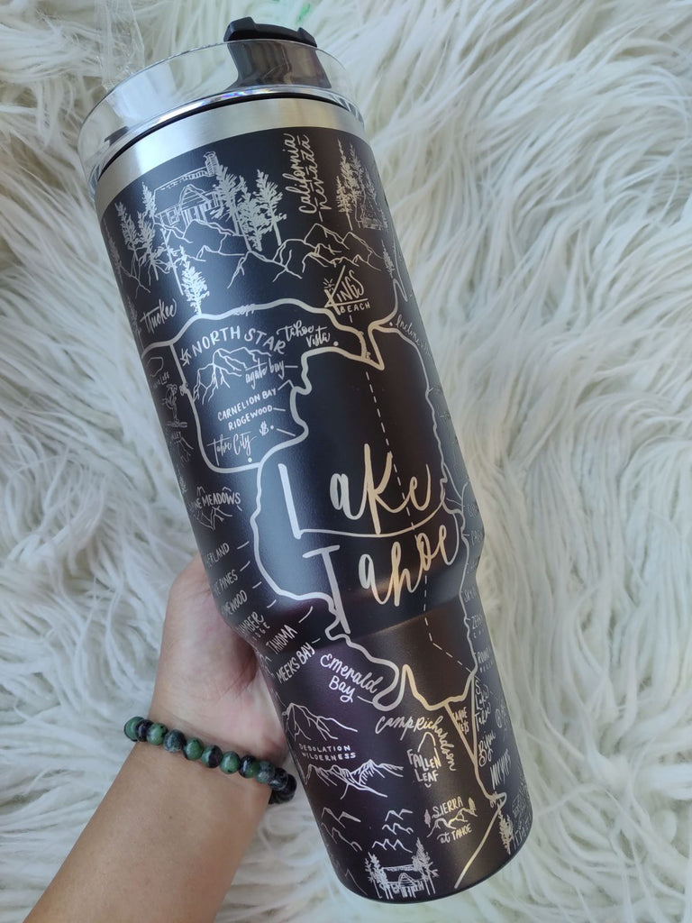 Personalized Laser Engraved 40 Oz Charger Tumbler With Handle Maars Charger  Large Tumbler Tumbler With Handle Personalized Tumbler 
