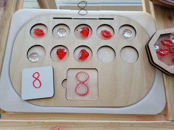 Small Ten Frame Counting board with Tracing Number Tiles