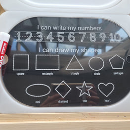 Dry-erase (acrylic) Numbers and Shapes Tracing board (Flisat table insert)