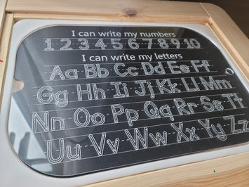Acrylic Dry-erase Alphabet Letters Tracing board (Flisat table insert)
