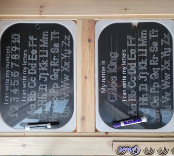 Acrylic Dry-erase Alphabet Letters Tracing board (Flisat table insert)