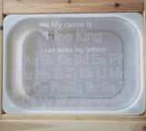 Acrylic Dry-erase Alphabet Letters Tracing board (Flisat table insert)
