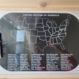 Dry-erase (acrylic) USA Map Fill-in/ Tracing Board (Flisat table insert)