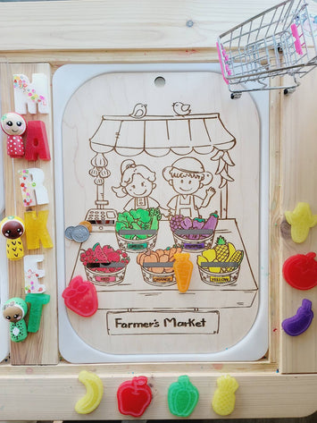 LARGE  Farmer Market Board, Flisat insert