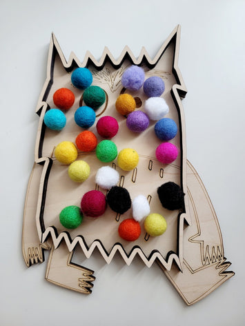 Large Color Monster tray (3D) in cardboard (DYI kit) or wood