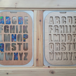 Lowercase- wooden (plywood) Alphabet Letter Puzzle Board