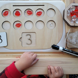 Small Ten Frame Counting board with Tracing Number Tiles