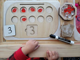 Small Ten Frame Counting board with Tracing Number Tiles