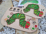 Caterpillar sensory activity board, Flisat Trofast insert with food tokens