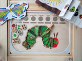 Caterpillar sensory activity board, Flisat Trofast insert with food tokens