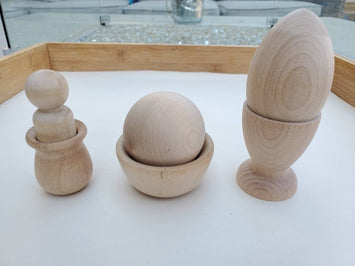 Montessori Egg & Cup, Peg in Pot, Ball In Bowl