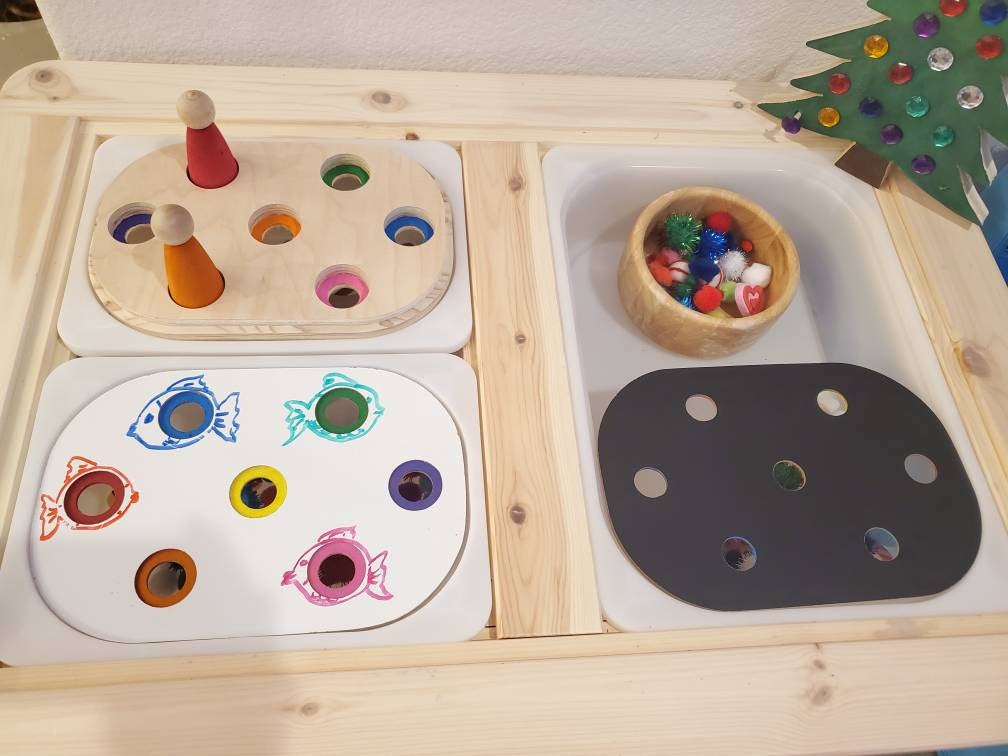 Color Peg Sort Small Lid 2-in-1 Color Sorter / Peg Doll Holder Lid – PigletInBloom