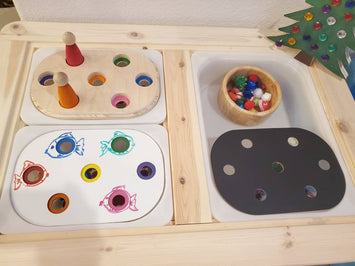 Small Lid 2-in-1 Color Sorter / Peg Doll Holder Lid