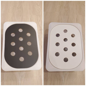 Small Lid with 7x or 10x Holes (withOUT colored rings) - Double-sided Chalkboard/Whiteboard