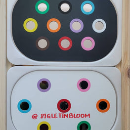 Small Lid with 7x or 10x Holes (withOUT colored rings) - Double-sided Chalkboard/Whiteboard