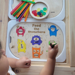 Feed the Party Monsters Color Sorting Lid with Colored Chips
