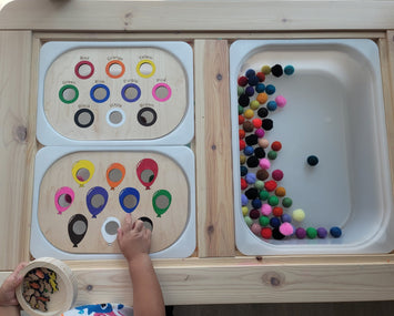 Painted Small Color Sorting Lids - in Circles or Balloons