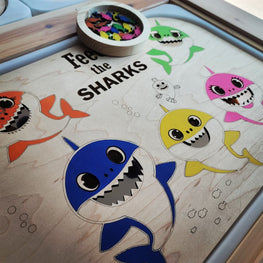 Feed the Sharks Wooden Color SortingLid