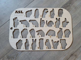 ASL Alphabet Letter Puzzle Board