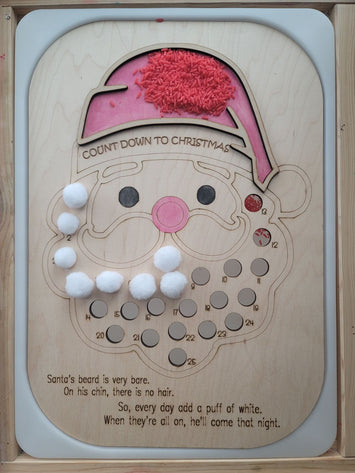 LARGE Santa Avent Calender board / Flisat insert